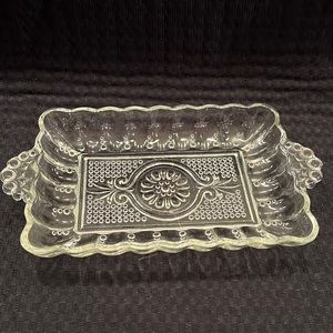 Crystal Clear Cut Glass rectangle Serving Dish